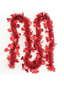 2 Stück/200m rote herzförmige Blumengirlande Ranken, geeignet für drinnen und Outdoor, DIY Kranz Dekoration, Garten Dekoration, Tischmitte, Hochzeit, Valentinstag, Party, Hängedekoration, Eventplanung