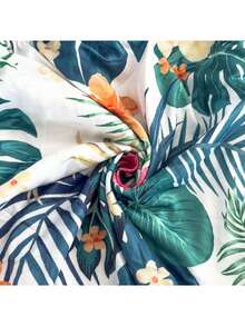 1pc Modern Geometric Pattern Digital Print Removable & Washable Milk Silk Elastic Curved Shell Chair Cover, Suitable For All Seasons - Multicolor - View 7