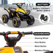 Kids ATVs - Yellow - View 4