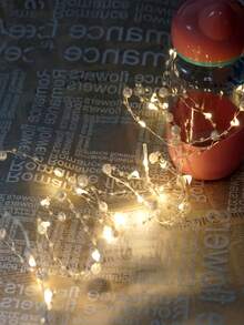 Elegant Faux Pearl String Lights - Battery Powered LED Lights, Copper Wire Material, Perfect For Weddings, Christmas, Bedrooms, Valentine's Day, Halloween, Parties And Garden Decor, Creating A Romantic And Elegant Ambiance. - 彩色 - 查看 6