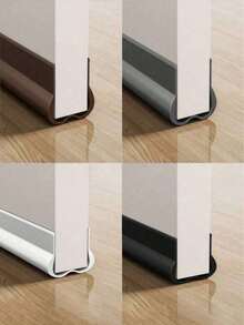1pc U-Shape Cinch Slide-On Under Door Seal, Door Draft Stopper, Door Sweep For Exterior/Interior Doors, Under Door Seal Under Door Draft Blocker, Soundproof Door Bottom Weather Stripping - Multicolor - View 4