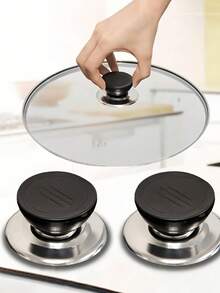 1个通用锅盖把手替换件，带耐热盖和玻璃盖，厨房炊具配件，斋月厨房用品，厨房小工具 - 彩色 - 查看 2