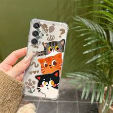 Esta funda transparente para teléfono presenta un diseño de gato adorable con esquinas reforzadas y es adecuada tanto para hombres como para mujeres.Compatible con varios modelos de  Galaxy, incluyendo A02 a A73 y S20 a S24.El tema es el universo y tiene características anti-vibración. RJ2V - Colores mixtos - Ver 3