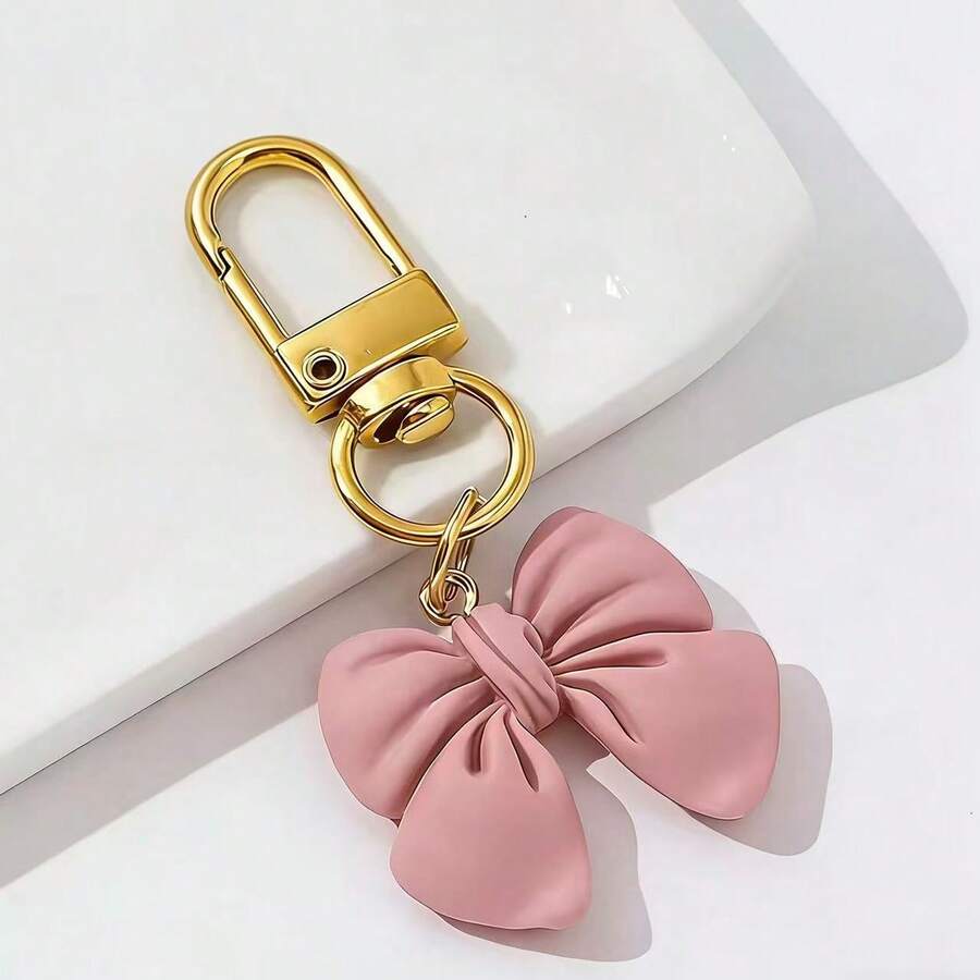 5pcs Pink Cute Bow Keychains - Bag Pendant, Women's Birthday Valentine's Day Gift, Daily Accessory, Fashionable Key Organizer. Valentine's Day Confession Gift: When Expressing Your Feelings To Your Crush, Give This Keychain As A Small Gift.