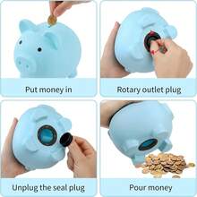 1pc Cute Cartoon Piggy Bank, Shatterproof Ceramic Coin Bank, Birthday/Business Gift, Creative Cartoon Coin Bank For Kindergarten, Kids, Boys, Girls, Students, New Year Gift - Multicolor - View 9
