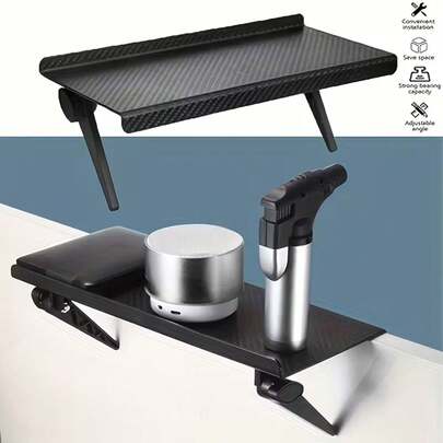 1pc TV Cable Box Organizer Shelf, Wireless Router & Cable Box Holder, No Drill Wall Mount Storage Rack, Space Saving, Suitable For Living Room Home Computer Accessories, Plastic Material, Easy Installation, Adjustable Angle