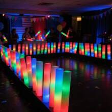 CamelParty 38/100/70PCS Color LED Foam Light Stick, Concert Light Stick, Three Color Flicker Modes Can Be Freely Switched, And The Luminous Effect Is Durable And Eye-Catching, Suitable For Concerts, Weddings, Family Gatherings, And New Year Carnivals - 杏色 - 查看 6