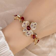 5件套，金色底座，绿色/红色/粉色/银色/多种颜色可选，时尚/奢华，女士珠宝，耳环，项链，手链，戒指，女士配饰，女士珠宝配饰，钻石项链，镶嵌立方氧化锆，花朵造型，女士耳环，女士项链，女士手链，女士戒指，立方氧化锆项链，适合女士/新娘/伴娘，婚礼/宴会/派对佩戴，女士时尚珠宝，女士珠宝套装，配饰套装，礼品 - 首飾套裝 - 查看 8