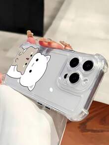 Funda para teléfono con diseño de gatito abrazando a su amigo, compatible con iPhone 16, 15, 14 Pro Max, 13, 12, 11, XR y XS Plus. Fabricada en silicona TPU, ofrece protección contra golpes y caídas, además de una excelente sensación al tacto. Es el regalo ideal para familiares, amigos y seres queridos. - transparente - Ver 5