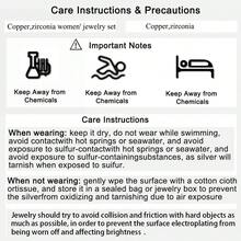 1 juego de regalo de Día de la Madre de moda Conjunto de collar, aretes y anillo con forma geométrica de zirconia cúbica en forma de U, adecuado para uso diario de mujeres - Blanco - Ver 6