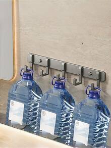 1pc Fashionable Multi-Function Wall Mounted Hook Rack - No Nail Strong Adhesive Hook Rack, Multi-Hook Rack - Bathroom And Kitchen Wall Mounted Storage Hook Rack, Suitable For Hanging Coats In Entryway, Hanging Loofah In Bathroom, Hanging Spatulas In Kitchen (Entryway Wall, Bathroom Shower Area) - Multicolor - View 11