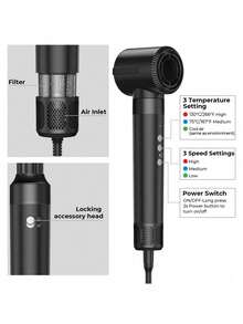 7-In-1 Cordless Hot Air Styler Set - Quick Dry Styling, Curl & Volume, Christmas Gift For Mom/Wife/Girlfriend - Black - View 5