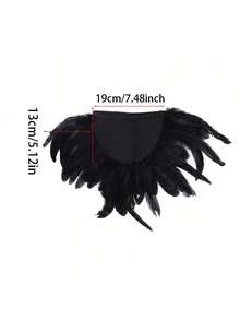 2pcs Gothic Style Natural Feather Epaulette Shawl, Suitable For Costume Party, Carnival, Halloween, Ball Party - Multicolor - View 8