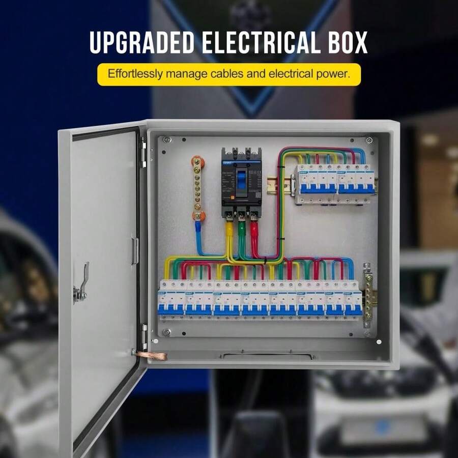 Caja de Conexión Eléctrica de Acero NEMA 4/4X – Enclave IP66 Impermeable y Antipolvo con Bisagras y Placa de Montaje, para Proyectos Globales - Tamaño: 24*24*8 - Ver 1
