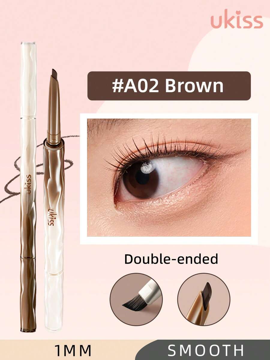 ukiss Gel Eyeliner Pencil With Brush, Smooth And Creamy Formula, Creates Natural Makeup Look, Easy To Use, Vivid Color, Nourishing, Waterproof, Sweat-Proof, Smudge-Proof - #A02 Brown - 查看 1