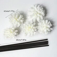 5/20/50pcs Set Fragrance Diffuser Rattan Sticks & White Foam Flower Decor, Fiber Fragrance Diffuser Rods, Home Decor Accessories Suitable For Bedroom, Office, Bathroom, Wedding Party And More - Black - View 4