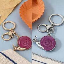 2pcs Resin Snail Shaped Pendant Keychain Decoration - Multicolor - View 7