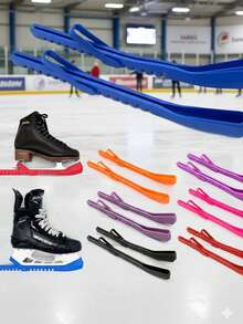 2pcs Adjustable Ice Skate Blade Protectors - Durable Rubber, Anti-Puncture Protection For Figure & Hockey Skates, Ice Skate Guards