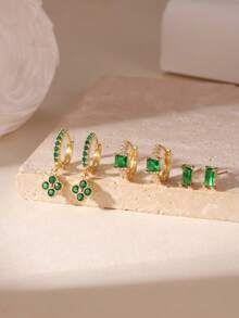 GEREIT Set 6 buah Anting Hoop Bentuk Tetesan Air Berkilau Super Modis dengan Batu Zirkonia Kubik Warna Permen, Cocok untuk Pemakaian Sehari-hari Wanita, Hadiah Hari Ibu - bentuk jatuh - View 27