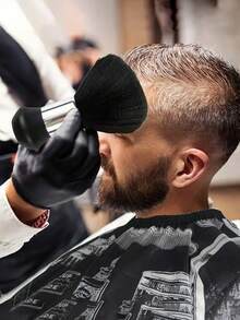 CTZIHGAO 1/5pcs Professional Barber Grooming Kit - Essential Tools For Haircut And Beard Care - Includes Heat-Resistant Styling Comb, Beard Trimmer Cleaning Brush, Soft Nylon Bristle Beard Brush, And Neck Duster, Multi-Functional Haircutting Accessories, Suitable For Barbershops, Salons, Home Use, Men's Grooming, And DIY Hairstyling. - Black - View 3