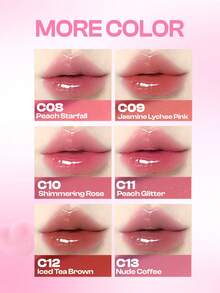 COLORKEY Moisturizing Lip Gloss, High-Gloss Mirror Finish, Plumping Nourishing Lip Oil, Non-Sticky Long-Lasting Formula, Repairs Lip Lines, Lip Essence Nourishment, Creates Refined Lip Makeup, Lipstick Lip Cosmetics Lip Plumper Lip Combo Brand Beauty Makeup Face Paint Cosmetic For Women Girls Perfect For Spring Summer Ideal For Y2K Fancy Fashion Suitable For 90s Makeup Birthday Mother'S Day Gift Rave Party Ready Best Color - C12 Lced Tea Brown - View 3