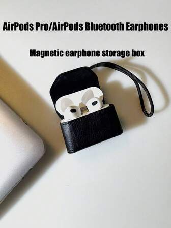 Estuche para auriculares Pro 3, funda protectora de piel sintética + correa anti-pérdida para auriculares Bluetooth de 3ra generación Apple Pro