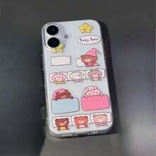 Cartoon Cute R-Rilakkuma Bear Phone Case For  17 Air 16e 16 Pro Max 15 14 Plus 13 12 11 Pro Shockproof Silicone Back Cover.Christmas Accessories. Bear Phone Case Phone Case Cute Phone Cases Pink Christmas Cover De - 1 - Xem 4