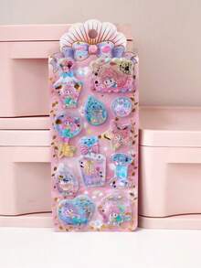 Creative Stickers, Cute Children's Water Stickers, Customizable Mermaid Water Dance Stickers, Gifts, 3D Stickers, Stereoscopic Stickers, Phone Case Stickers, Notebook Decorative Stickers, Craft Stickers, Fun Stickers, Diary Decorative Stickers, Graffiti Stickers. - Multicolor - View 5