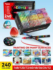 Bộ bút vẽ acrylic 8-366 màu, hệ thống màu chuyên nghiệp 320/366 màu MỚI, kiểu dáng xách tay 288/240 màu, bút vẽ acrylic tự động điều khiển mực lỏng trực tiếp, mực đậm hơn, dòng mực mượt mà, phân loại màu toàn diện, màu có thể xếp chồng lên nhau, độ che phủ cao, bộ văn phòng phẩm đầu nỉ, thích hợp cho vẽ trên vải bố, đá, gỗ, thủy tinh, gốm sứ, vải dệt, đồ thủ công DIY, đồ dùng học tập. - Nhiều màu - Xem 2