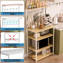 Mesa Auxilia Estanteria De Cocina Muebles Para Cocina  Alacena De Madera - Amarillo - Ver 8