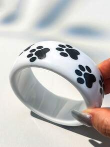 1 chiếc vòng tay nhựa hình trái tim và ngôi sao chấm bi đen nền trắng thời trang, phong cách Y2K, đa năng, cá nhân hóa. - Nhiều màu A - Xem 9