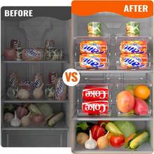 Paquete de 2 organizadores de latas de soda para refrigerador apilables latas de comida enlatada dispensador de latas con tapa para nevera congelador contenedores de almacenamiento - Por supuesto - Ver 6