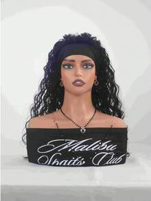Black Heat Resistant Chemical Fiber Wigs Daily Wear Women Wigs Sweet Cute Wigs Prom Party Wigs Natural Hair - 黑色 - 查看 2