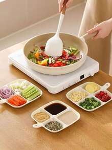 2件套多格托盘，家用厨房壁挂式多功能火锅酱料碟，葱姜蒜备料整理架 - 杏色 - 查看 4