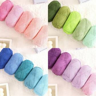 5 st/ca 250 g mjukt polyestergarn, handvirkat garnset, mjukt och bekvämt stickgarn, mångsidigt för virkning av plånböcker, kläder, mattor etc., lämplig för gör-det-själv-presenter till alla hjärtans dag, tillverkning av plånböcker, tygväskor etc. (slumpmässig förpackning)