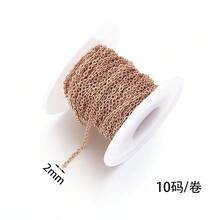 10m/Roll Stainless Steel Flat Cross Chain, Minimalist Fashion Flattened O-Shape Delicate Chain, Rust-Resistant Handmade Jewelry Accessory Chain, DIY Jewelry Making Chain - Long Flat Cross Chain - View 14