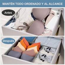 Timotech Paquete de 8 Organizadores de Cajones Plegables Cajas Organizadoras de Tela Organizadores Plegables de Armario y Divisores de Almacenamiento para Ropa Calcetines Bufandas Corbatas - Gris - Ver 2