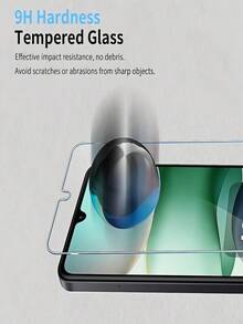 2片装高清钢化玻璃屏幕保护膜，兼容小米14C、13C、12C、A5、A4、A3、Note 14、13 Pro 4G/5G、15T、14T、13T，9H硬度，防爆防刮。 - 無色 - 查看 3