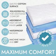 Premium Quality Bed Pad Quilted Waterproof and Washable 34" x 52" The Best Underpad Sheet Protector for or Adults with Incontinence - Blanco - Ver 4