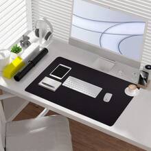 Blue Art Flowers Mouse Pad,Extended Abstract Floral Mousepad Desk Pad With Stitched Edges,Non-Slip Waterproof Rubber Base Mouse Mat For Office Computer Keyboard Laptop Home 14x24 Inch Multiple Designs Available - 藍色背景上的花朵 - 查看 4