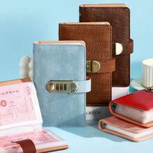 High-End Crocodile Grain Cash/Deposit Slip Organizer Wallet With Password Lock