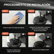 Soporte portátil para el piso, con cuerda y 2 ventosas fuertes para abdominales, barra de dominadas, almohadilla adhesiva, soporte ajustable para pies para muslo, entrenamiento para oficina, hogar - Negro - Ver 6