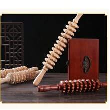 Wooden Leg & Thigh Massage Roller - Handheld Fascia Massage Tool For Muscle Relaxation, Lymphatic Drainage And Shaping - Unisex Anti-Cellulite Massage Device, Wooden Therapy Massage Tool, Cellulite, Self-Lymphatic Drainage Massager (Random Style Shipped) - Coffee Brown - View 9