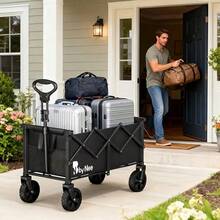 Portable Foldable Trolley | Large Load-Bearing Capacity, All Terrain Wheel, Suitable For Outdoor Barbecue, Beach Outing, Picnic, Shopping, Travel |, Metal And Stainless Steel, Universal Wheel, Foldable, Festival Ready - 450磅 - 查看 8