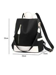 Women's Fashion PU Portable Backpack Bag, Anti-Theft And Waterproof - Black - View 2