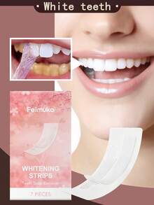 1 caja 7 tiras blanqueadoras de dientes, limpieza profunda, eliminación de manchas, aclaramiento, cuidado blanqueador de dientes en casa, fórmula suave para la higiene bucal diaria, efectivo para el café, el té y otras manchas rebeldes - Blanco - Ver 11