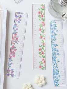 1pc One Piece Set, Plant Transparent Ruler, Flower Ruler, Acrylic Ruler 5.91 Inches With Centimeters, Suitable For Use In Schools And Offices!