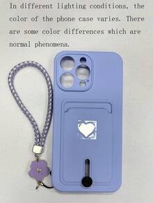 Fashionable New Sprayed Oil Slot Metal Heart Shaped TPU Shockproof Phone Case Cover Compatible With IPhone 11/12/13/14/15/16/17 Pro/Max - Purple - View 7