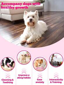 Valentine's Day Gifts Include Cute And Fun Dog Chew Interactive Pet Toys With Squeaking Sounds, Pink Bone Combinations, Small Dog Grinding Toys Suitable For Small And Medium-Sized Pet Dogs, Lollipop Gifts, Valentine's Day Gifts, And Christmas Gifts. - Multicolor - View 4