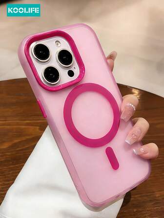 1pc Koolife Magnetic Wireless Charging Magsafe Protective Case With Independent Button, Colorblock Translucent Matte Finish, Full-Body Shockproof Cover, PC+TPU Material, Compatible With IPhone 17 ProMax/17/17 Pro/17 Air/11/12/12 Pro/12 Plus/13/13 Pro/13 ProMax/14/14 Pro/14 ProMax/15/15 Plus/15 Pro/15 ProMax/16/16 Plus/16 Pro/16 ProMax/16e